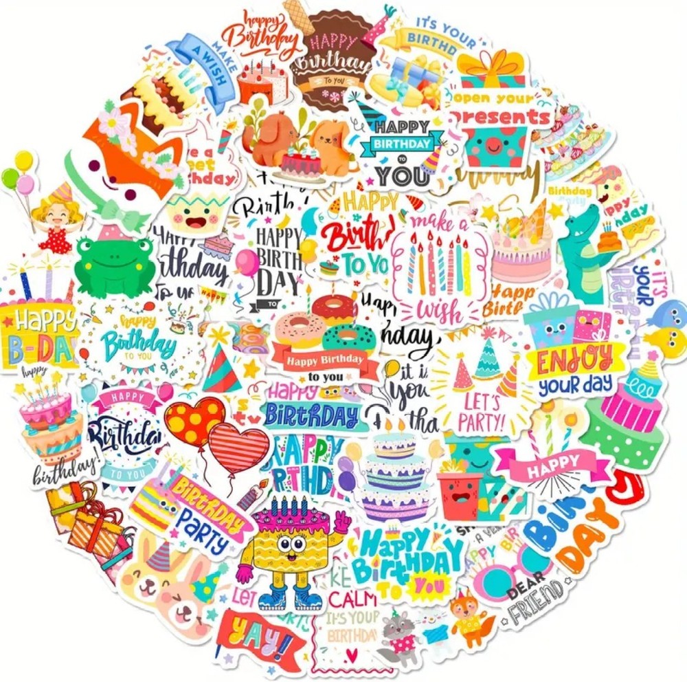 20 HAPPY BIRTHDAY RANDOM ASSORTED 1.5″ STICKERS LABELS PARTY FAVOR GIFT