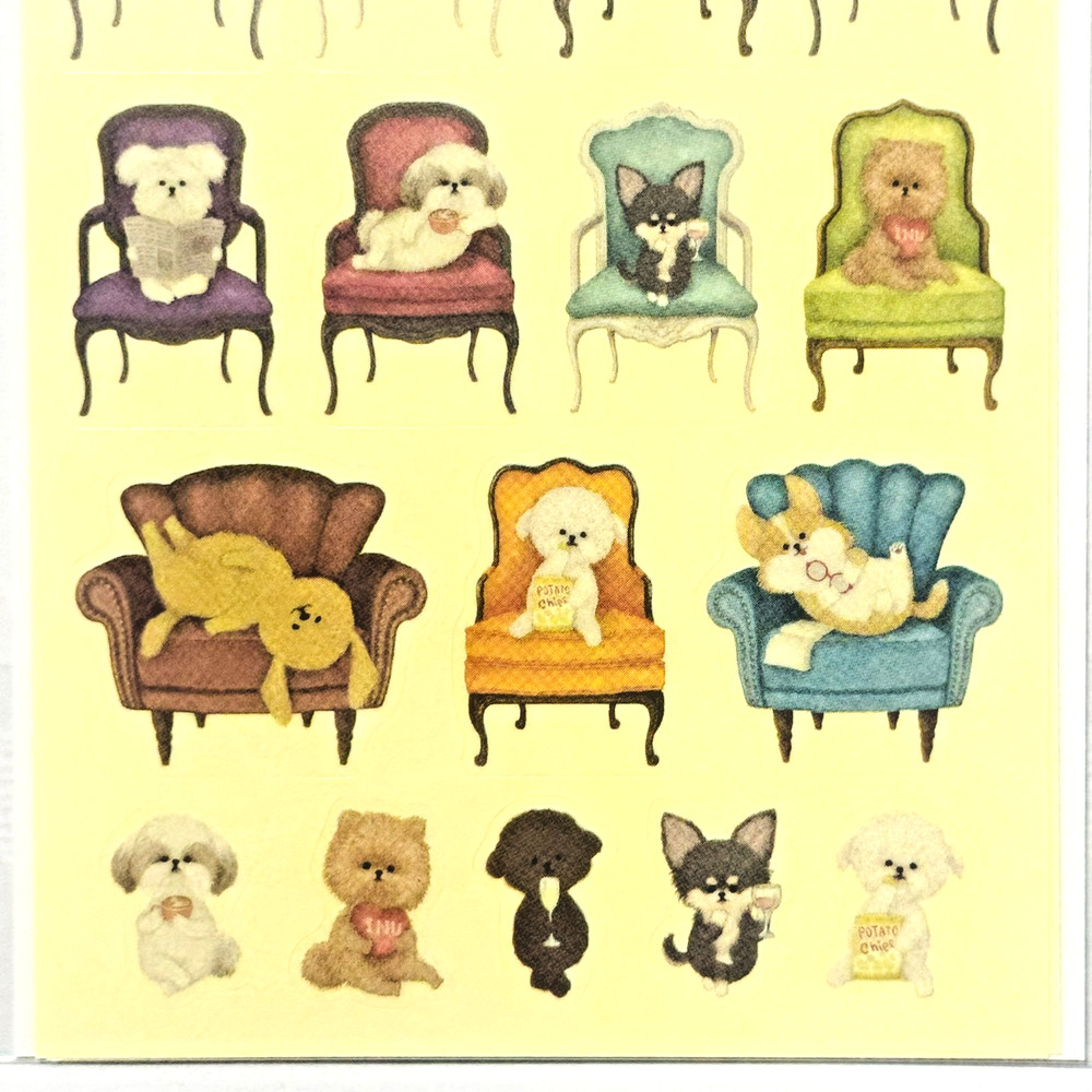 Cute Dog Film Sticker Maltese Shih Tzu Poodle Chihuahua Corgi Japan