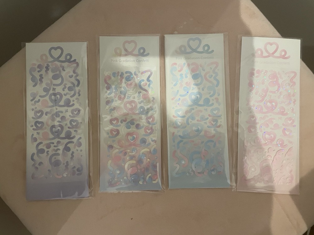B GRADE Heart Confetti Stickers Set, Pastel Scrapbooking Supplies