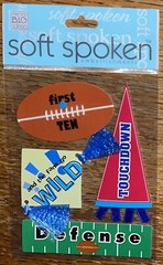 Soft Spoken FOOTBALL MVP TOUCHDOWN Defense 1sT 10 Fans Go Wild Scrapbook Sticker