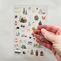 Camping Stickers 4 Sheets Animals Junk Journal Collage Planner Scrapbooking