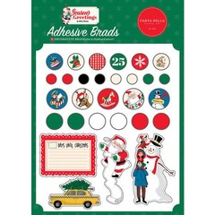 CARTA BELLA – SEASON’S GREETINGS – ADHESIVE BRADS – 2 PKGS