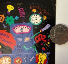 TEACHER REWARD MACHINE Stickers (16pc)Hallmark•Creative •Vintage 1990•Phrases•