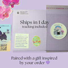 Cattelya Orchid Flower Sticker Sheet, Tiny Rare Cute Vinyl Decals, For Notebook