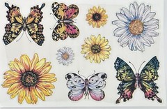 Vintage PSX Designs Stickers SET of 2 Sheets 4″X6″ Daisies/Butterfly/Love NEW