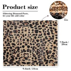 12000 Pieces Leopard Print Bling Rhinestone Sticker with 2 Brown Leopard Print