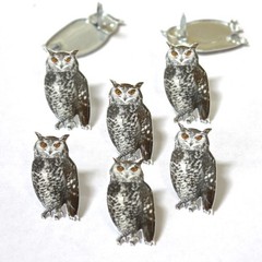Eyelet Outlet Shape Brads 12/Pkg Sketched Owls