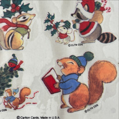 Vintage American Greetings Stickers Christmas Animals Raccoon Bunny 8 Sheets New