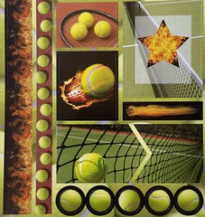 TENNIS BALLS Card-Stock Stickers(22pc) Scrappin’ Sports•Game•Racket￼•Net •Court