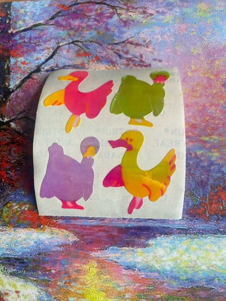 Vintage 80’s Pearly Ducks Sticker Module Roughly 3×2 Inches