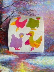 Vintage 80’s Pearly Ducks Sticker Module Roughly 3×2 Inches