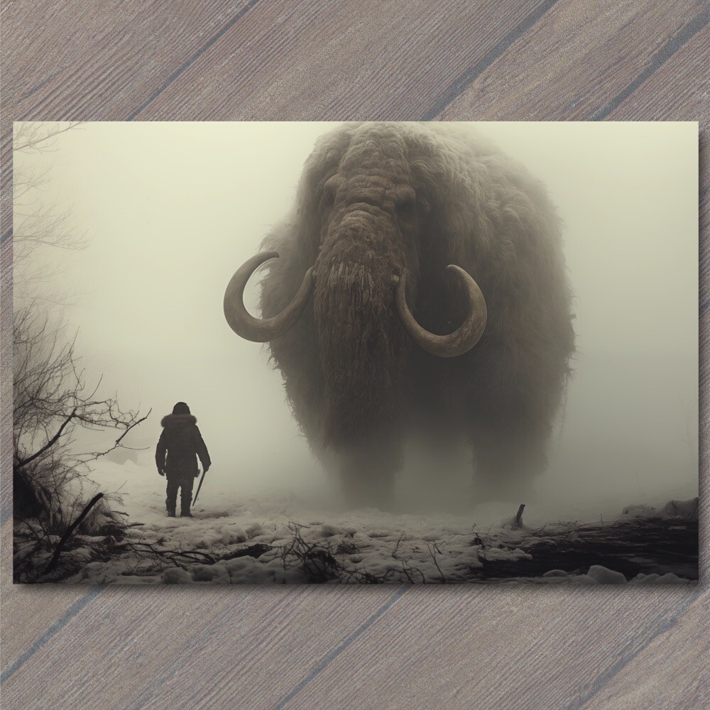 STICKER Woolly Mammoth Elephant Snowy Weird Vibe Strange Unusual Creepy Human