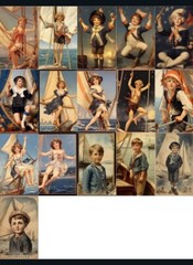 36 Pcs Vintage Nautical Tags Set Junk Journal Scrapbook USA