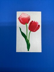 VTG Mrs. Grossman’s Red Tulips Flower Sticker Mod 90s Melissa Carlson