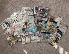 HUGE NEW Bulk Scrapbooking Embellishments and Stickers Lot 100+ Items