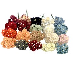175 MIXED 3 Styles Cottage + Cherry Blossom Paper Flower Scrapbook (CCS Kit-B5)
