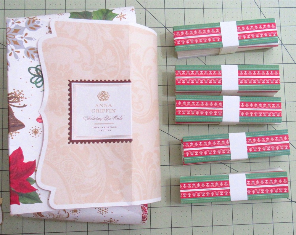 Anna Griffin «Holiday Die Cuts» 500 Cardstock Die Cuts 5″ x 1″ Partial Used