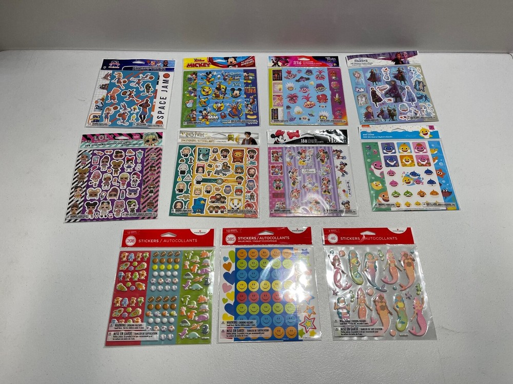 11 PACKS AMERICAN GREETINGS STICKERS LOT NEW SEALED HARRY POTTER FROZEN MICKEY