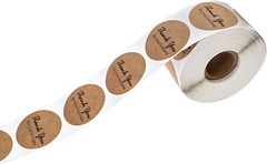 500 1.5″ Round Kraft Thank You Stickers for Small Businesses – USA Made
