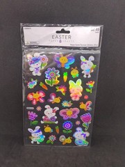 Easter Stickers Easter Bunnies Holographic Craft Stickers Paper Crafts