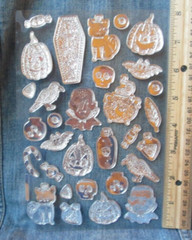 EMBOSSED FOIL HALLOWEEN IMAGES STICKERS 1 Sheet Scrapbooking Vampire MX25