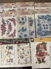 SALE Huge Lot Of 75 Rub On Transfers Vintage Brand New Floral Holiday Gift Craft