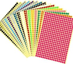 6528 PCS Colored Dot Stickers 1/4″ Round Labels For Office & Classroom, 20 Color