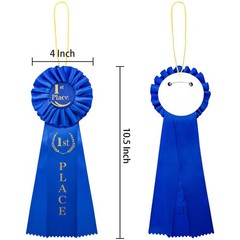 10 PCS 1st Place Rosette Ribbons Blue Award Prize Winner Victory Medal