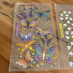 Vintage 90s Stickopotamus Sticker Sheets Butterfly’s Bees Prism Holo Foil