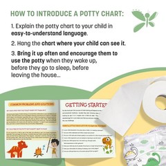 Dinosaur Potty Training Chart for Toddlers, 194 Stickers, Reward Set