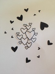 HEARTS Cut-out Die Cut Embellishments 6 pcs 3-1/4″ x 2-1/2″ Choose Color