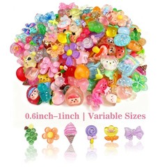 120PCS Mixed Colors Slime Charms Cute 0.6 inch to 1 inch,