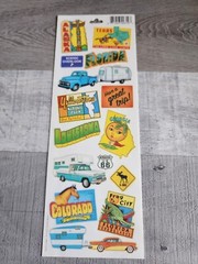 Miss Elizabeth’s Stickers Travel Roadtrip Destination Scrapbook NEW #47