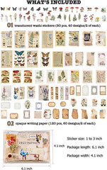 Vintage Scrapbook Supplies Pack (200 Pieces) for Junk Journal Bullet Journals Pl