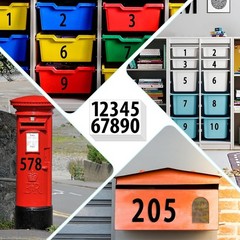 Self-Adhesive Number Stickers 100 PCS 4″ Black for Cabinets and Mailboxes