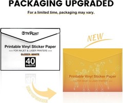 Waterproof Printable Vinyl Sheets – 40-Pack for Inkjet & Laser Printers