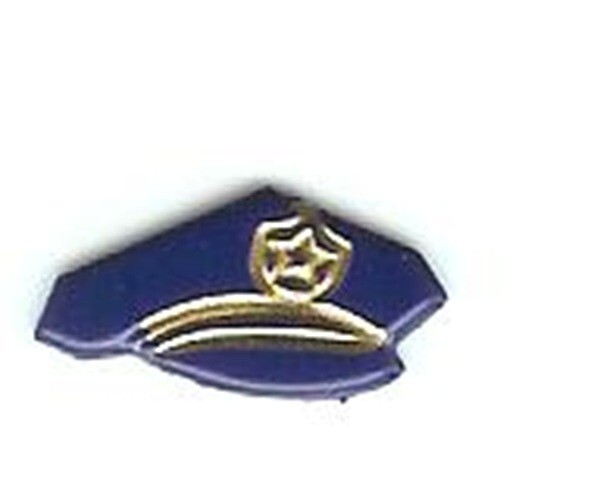 POLICE HAT SCRAPBOOKING DECORATIVE BRADS EYELET OUTLET 8 PCS