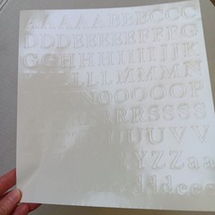 Lot of 4 Creative Memories Silver/White/Dark Green ABC/123 Stickers Sheets