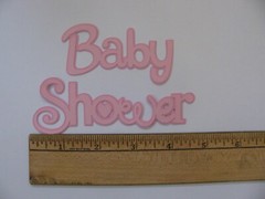 BABY SHOWER Pink 3 Piece Set Die Cut Paper Pieces