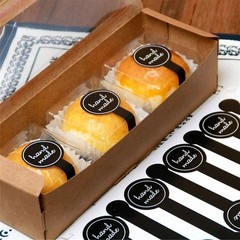 Handmade Stickers 100 Pcs/pack Black Long Strip Self Adhesive Decal Tag