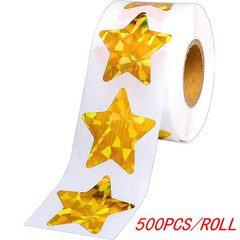 50-500Pcs Colorful Star Stickers for Kids Reward School Classroom Adhesive Holog