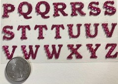 DARK PINK GLITTER ALPHABET Sticker(55pc)Duck Tape•Rhinestones•Holiday•Upper-Case