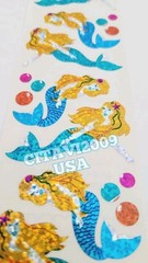 HAMBLY STUDIOS STICKERS PRISMATIC GLITTER MERMAIDS MYTHICAL OCEAN VINTAGE RARE