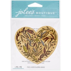 Crafts Stickers Jolee’s Laser Cut Wood Heart Patterns Leaves Vines Glitter