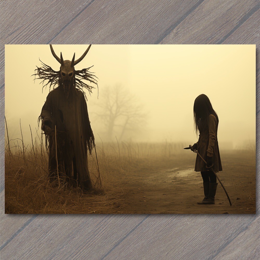 STICKER Evil Devil Vulnerable Girl Weird Vibe Field Strange Unusual Creepy