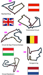 Formula 1 24 Tracks Sticker Sheets Set – F1 Circuits, Flags & Track Names, 2026
