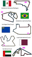Formula 1 24 Tracks Sticker Sheets Set – F1 Circuits, Flags & Track Names, 2026