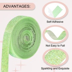 Self Adhesive Rhinestone Strips 6 Yards 0.6 Inch for Craft,Yellow AB