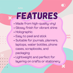 Barbie Holographic Vinyl Stickers Decals Laptop, Water Bottle,Journal, Scrapbook