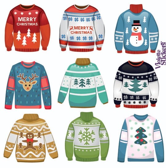 Violette Stickers Ugly Christmas Sweaters Winter Crafts Planner Supply Scrapbook